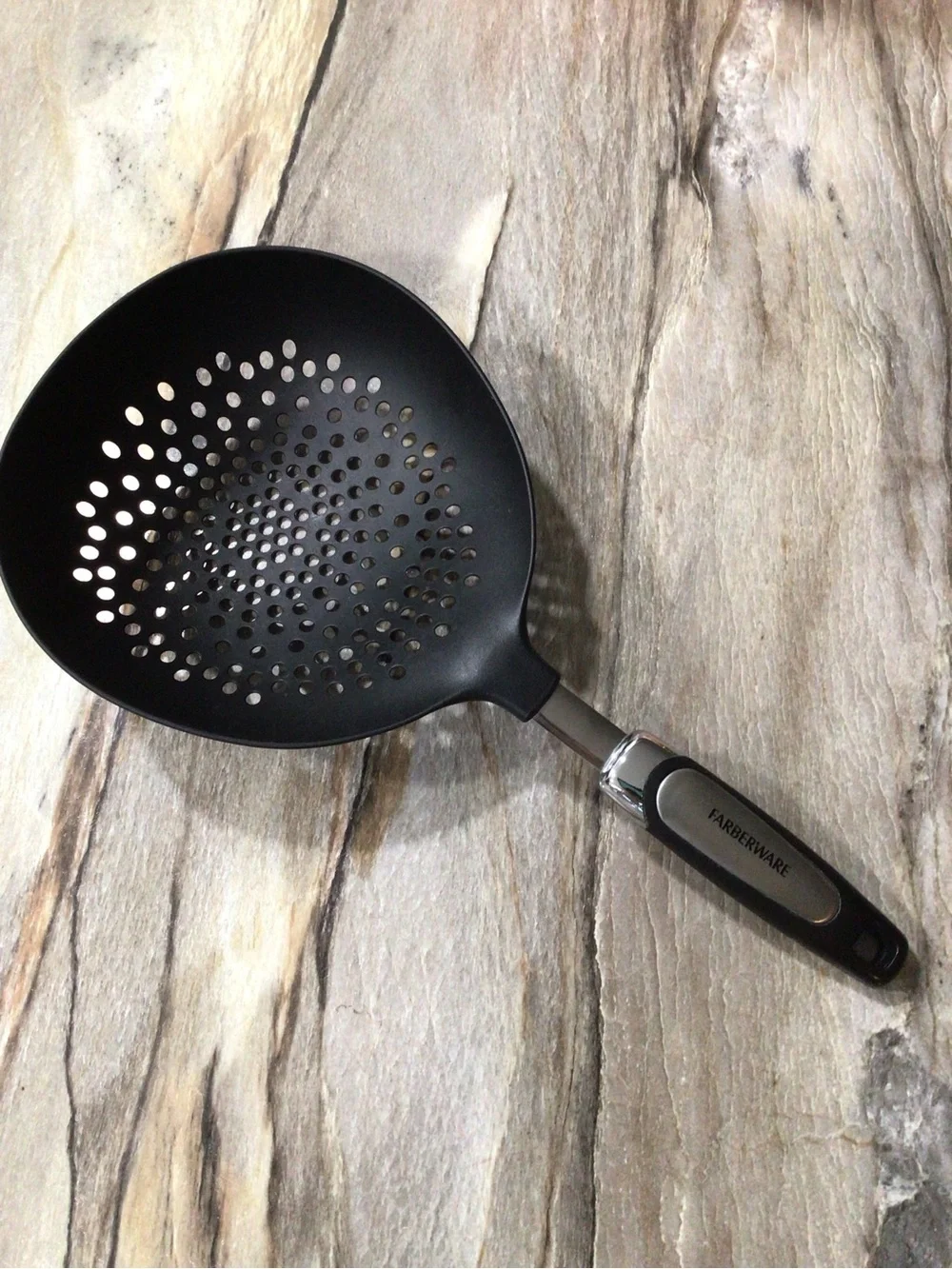 Farberware XL Pasta Strainer Spoon Black Nylon Slotted Ladle 13.5”